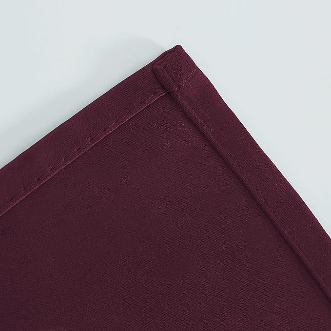 LEMOMO Burgundy Red Thermal Blackout Curtains/38 x 63 Inch/Set of 2 Panels Room Darkening Curtains for Bedroom