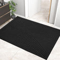 HIYARD Sturdy Front Door Mat, Absorbent Muddy Dirt Resist Welcome Door Mats Outdoor Indoor, Stain and Fade Resistant, Non-Slip Backing Entry Mat Low Profile Doormat for Entryway, 60×36, Black