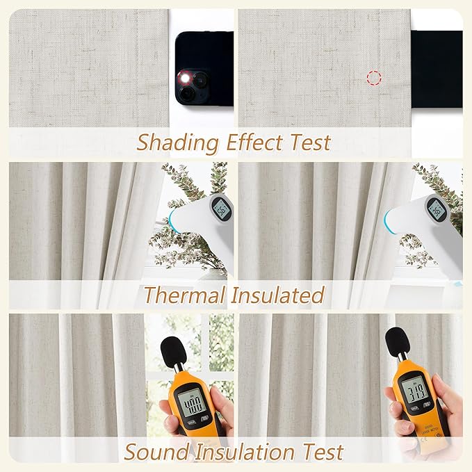 Guken 100% Blackout Boho Curtains 80 Inch Long 2 Panels Set for Living Room Bedroom Back Tab Room Darkening Winter Thermal Insulated Black Out Drapes Window Curtain, 52x80