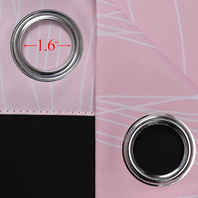 Estelar Textiler Pink and Teal Blackout Curtains for Living Room, Full Room Darkening Grommet Ombre Curtains for Bedroom, Thermal Insulated Light Blocking Gradient Drapes, 52Wx72L, 2 Panels