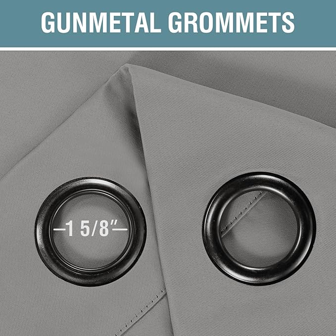 H.VERSAILTEX Grey Blackout Curtains for Bedroom Thermal Insulated Room Darkening Blackout Curtain Panel for Door, Window Panel Drapes - 1 Panel - 52 inch Wide by 120 inch Long, Dove Gray, Grommet Top