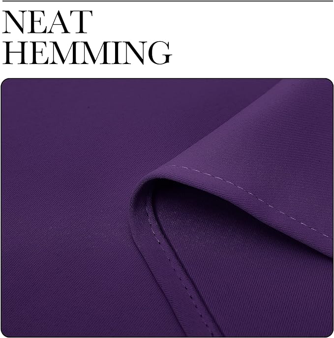 NICETOWN Thermal Insulated Blackout Draperies Curtains, Triple Weave Home Decoration Solid Ring Top Blackout Drape Panels for Bedroom (Set of 2, 34 x 45 inches, Royal Purple)