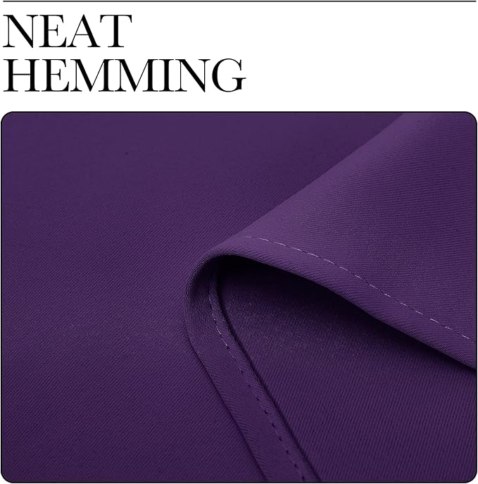 NICETOWN Purple Kitchen Blackout Curtains, Home Decoration Thermal Insulated Solid Ring Top Blackout Curtains/Drapes for Bedroom(Set of 2, 42 x 50 Inch, Royal Purple)