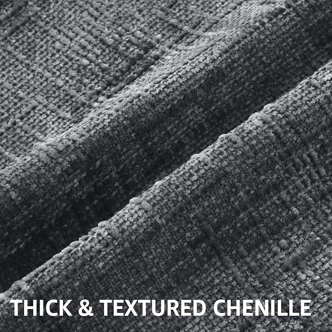 decorUhome Dark Grey Chenille Euro Sham Throw Pillow Covers 22x22 Set of 2 Textured Soft Cozy Slubby Couch Pillow Covers Modern Farmhouse Boho Decorative Pillow Cases for Bed Sofa Living Room