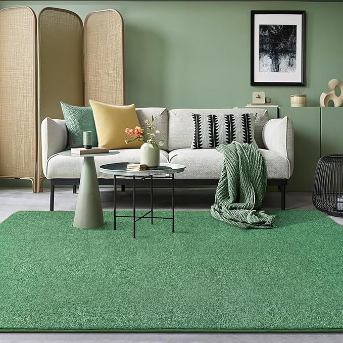 AROGAN Small Washable Area Rugs for Bedroom, 2×4 Runner Rug with Memory Foam for Hallway, Non Slip Fluffy Carpet Indoor Rug Runner for Kitchen, Bedside, Entryway Bathroom Home Decor, Matte Green