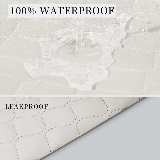 ISSUNTEX Double Protection 100% Waterproof Sofa Covers for Living Room, Couch Covers for 3 Cushion Couch Sofa, Reversible Furniture Protector Sofa Cover for Dogs, Pets, Kids (Sofa, Ivory/Ivory)