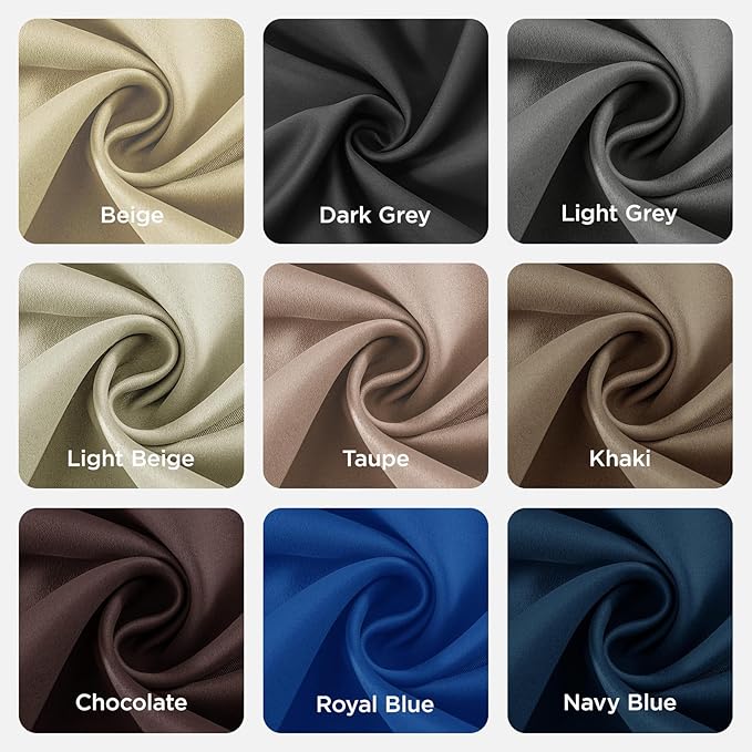 Joydeco Blackout Curtains 72 Inch Length 2 Panels Set, Thermal Insulated Long Curtains& Drapes 2 Burg, Room Darkening Grommet Drapes for Living Room Bedroom Window (W52 x L72 Inch, Chocolate)
