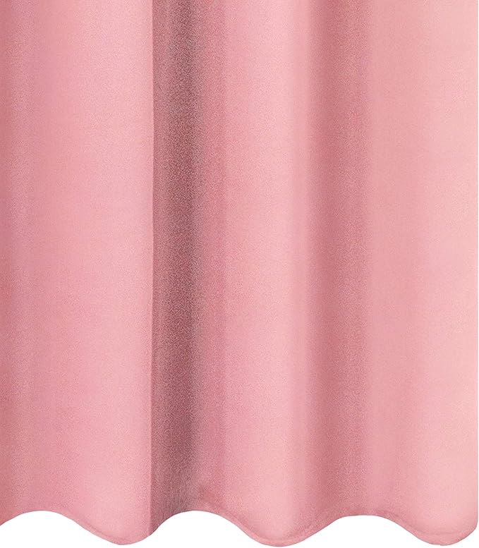 LEMOMO Pink Blackout Curtains 66 x 63 Inch Length/Set of 2 Curtain Panels/Thermal Insulated Room Darkening Blackout Curtains for Bedroom