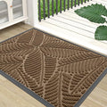 Colorxy Waterproof Doormat, Sturdy Natural Rubber Front Indoor Mat, Non Slip Low Profile Outdoor Door Mat, Stain and Fade Resistant Floor Mats, Easy Clean Patio Entry Mat, 48''x32'', Light Brown
