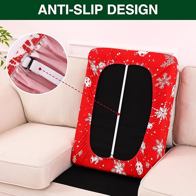 Smiry Printed Couch Cushion Covers, Stretch Soft Couch Covers for Sofa, Washable Non-Slip Sofa Slipcover Furniture Protector for Indoor and Outdoor (1 Pack, Red)