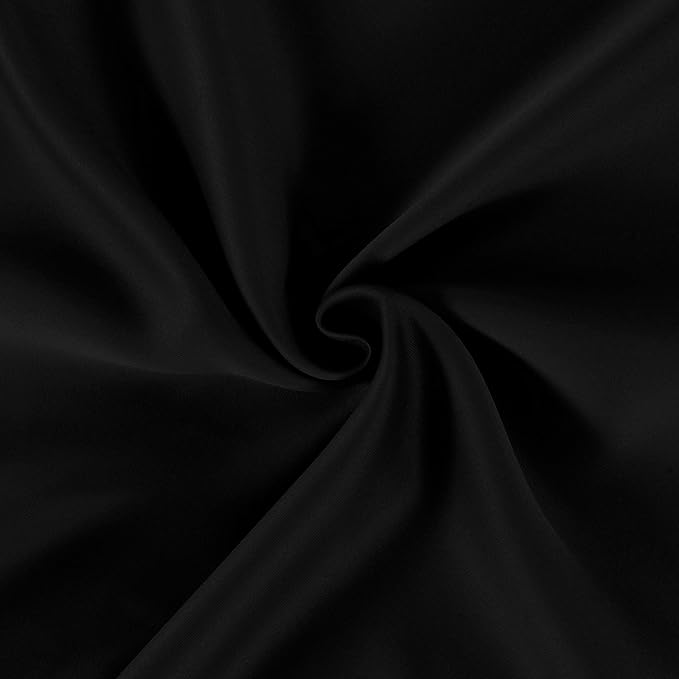 LEMOMO Black Thermal Blackout Curtains/42 x 72 Inch/Set of 2 Panels Room Darkening Curtains for Bedroom