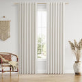Guken 90 Inch Long Boho 100% Blackout Linen Curtains for Living Room Back Tab Rod Pocket Room Darkening Thermal Insulated Drapes for Bedroom Black Out Window Curtain 2 Panels, 52x90