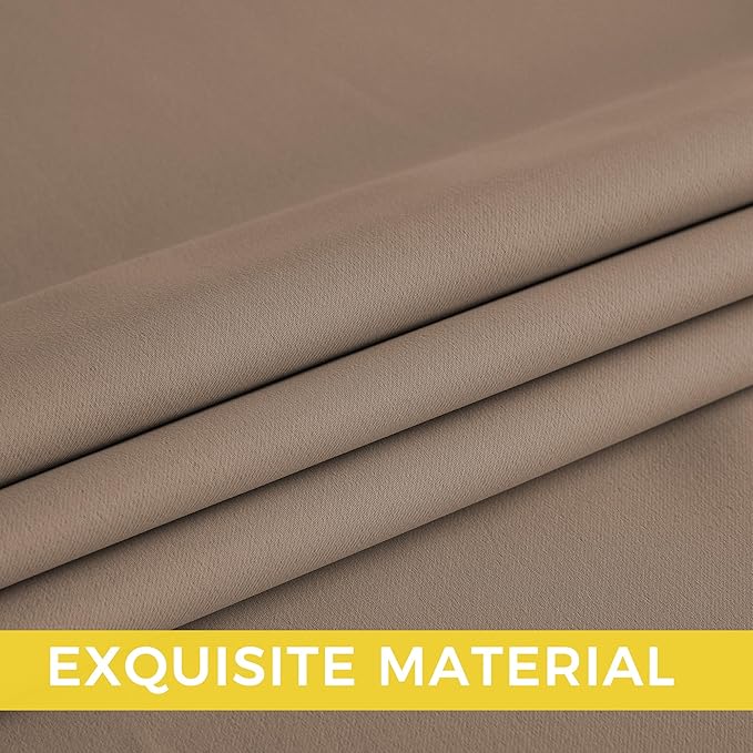 NICETOWN Cappuccino Grommet Drapes - Thermal Insulated Window Treatments for Living Room, Yard, Office, Flat, Hall - Heavy-Duty Construction, 2 Panels, W52 x L95