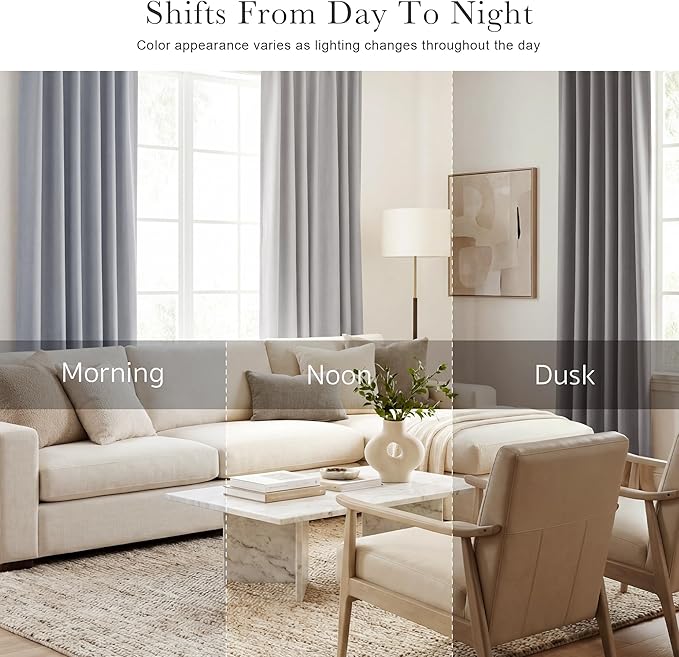 PONY DANCE Short Curtains Half Window Curtains for Kitchen,Small Drapes for Bathroom Window, Width 29 x Length 30 inches, Silver Grey, 2 Pieces