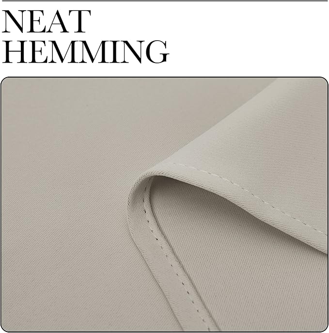 NICETOWN Kitchen Curtains for Decoration, Thermal Insulated Grommet Room Darkening Draperies/Panels for Laundry (Natural, 2 Panels, W42 x L50 inches)
