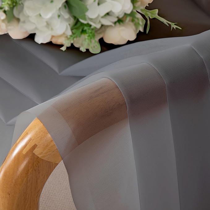 OWENIE Grey Sheer Curtains, Sheer Curtains 78 inches Long 2 Panels Set, Rod Pocket Voile Fimly Gray Drapes for Living Room/Bedroom, 2pcs, Each 42" W x 78" L