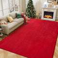 Amearea Modern Area Rugs for Bedroom Living Room, 4x6 Feet Red Thickened Memory Foam Rug, Fluffy Indoor Washable Rugs Non Slip Minimalist Carpet for Kids Boys Girls Dorm Nursery Room Decor