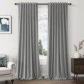 Guken Dark Grey 100% Blackout Linen Curtains 90 Inch Length 2 Panels Set for Living Room Back Tab Thermal Insulated Black Out Drapes Room Darkening Farmhouse Style for Bedroom Window Curtains