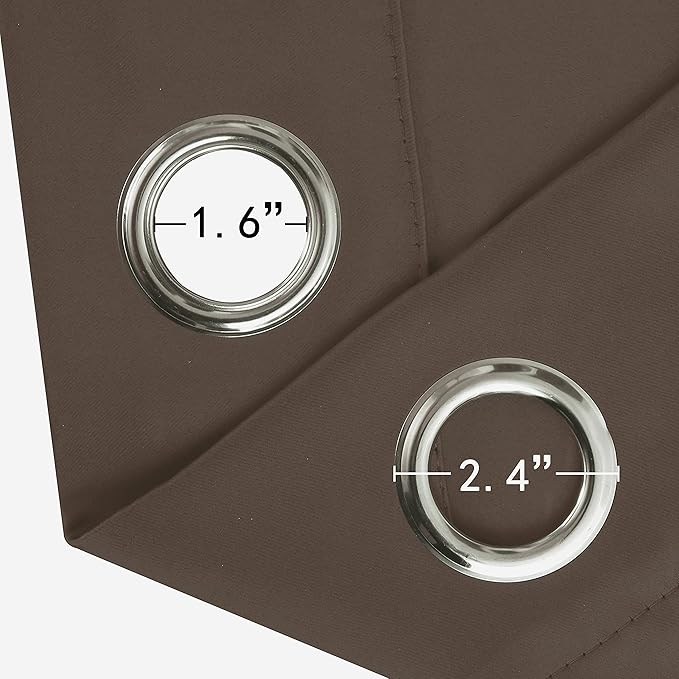 LEMOMO Blackout Curtains 66 x 84 inch/Chocolate Brown Curtains Set of 2 Panels/Thermal Insulated Room Darkening Bedroom Curtains