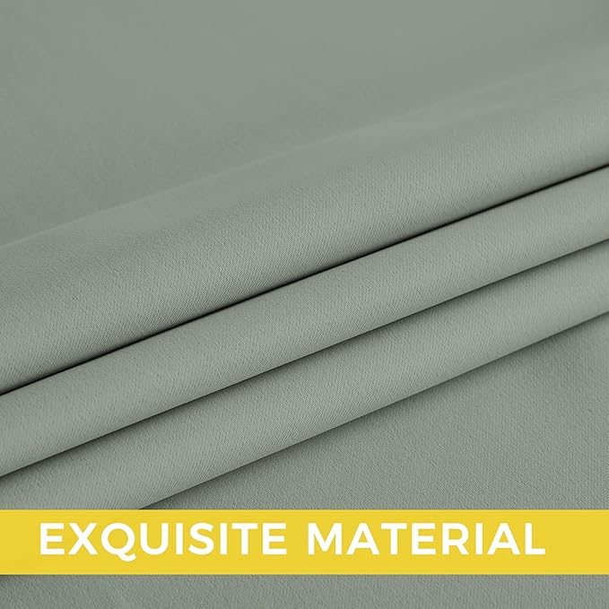 NICETOWN Room Darkening Draperies Curtains Panels, 2 Panels Sage Green W52 x L63