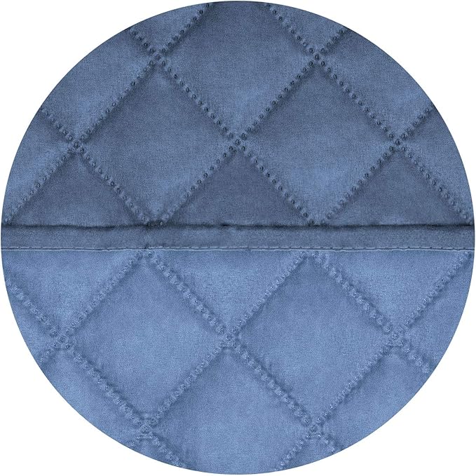 PureFit Reversible Quilted Sofa Cover, Water Resistant Slipcover Furniture Protector, Washable Couch Cover with Non Slip and Elastic Straps for Kids, Dogs, Pets (Oversized Chair, Dark Blue/Light Blue)