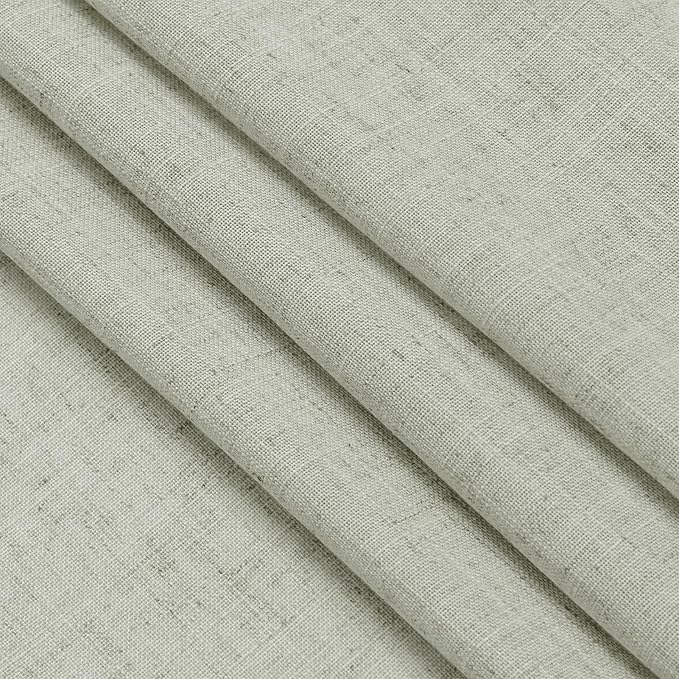 Nanspring Sage Green Curtains 132 Inches Long 2 Panels for Living Room Back Tab Rod Pocket Semi Sheer Linen Drapes Neutral Sage Room Decor Green Curtain Ceiling to Floor Length for Dining Room 52x132
