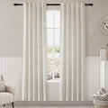 Cream Linen Curtains 80 inches Long for Bedroom Back Tab Light Filtering Privacy Sheer Curtains Modern Farmhouse Coastal Decor Cotton Textured Gauze Curtain 2 Panel Set 38x80 for Dinning Room