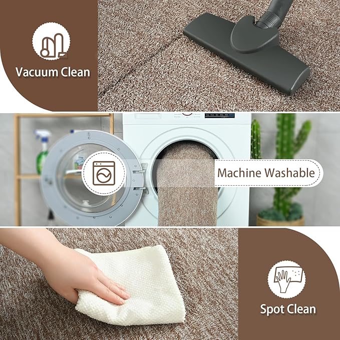 AROGAN Washable 2x6 Runner Rug for Hallway, Long Runner Rugs wtih Soft Memory Foam for Bedroom, Non Slip Backing Carpet Runners for Hallways, Kitchen, Bathroom, Entryway Home Decor, Matte Brown