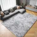 ONASAR 6x9 Area Rugs for Living Room, Large Tie-Dyed Light Grey Fluffy Shag Rug for Bedroom, Ultra Soft Plush Floor Big Indoor Carpet for Baby Kids Girls Boys Teen Dorm Nursery Home Decor