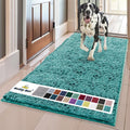 Muddy Mat® | Super Absorbent Door Mat Indoor, Microfiber Quick Dry Chenille Entryway Rug, Non-Slip Front Door Mat, Indoor Mats for Entryway, Machine Washable Pet Rug, Teal 24" x 96"