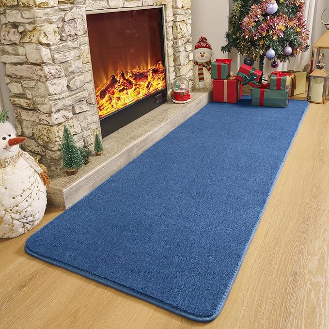 Amearea Modern Soft Hallway Runner Rug, 2x8 Feet Area Rug Runners for Hallways, Washable Runner Rugs, Non Slip Memory Foam Rug Blue Runner Rugs Carpet for Entrance Kitchen Kids Room Decor