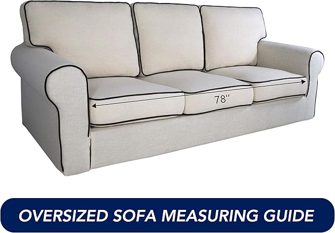 PureFit Super Stretch Sofa Slipcover – Spandex Non Slip Soft Couch Sofa Cover, Washable Furniture Protector with Non Skid Foam and Elastic Bottom for Kids, Pets （Oversized Sofa, Cyan）