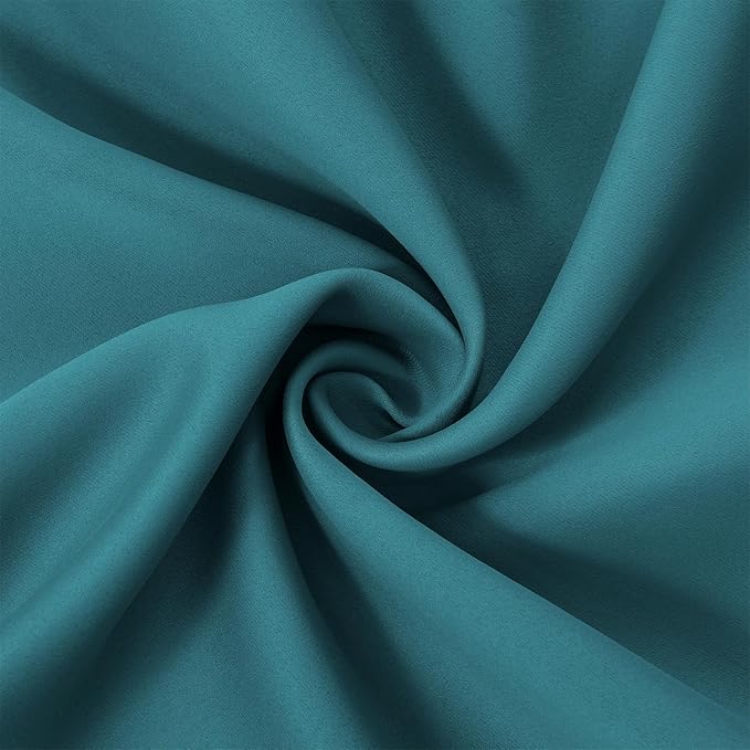 LEMOMO Sea Teal Thermal Blackout Curtains/52 x 95 Inch/Set of 2 Panels Room Darkening Curtains