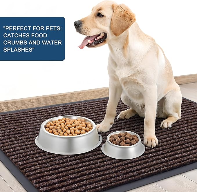 OLANLY Front Door Mat Indoor Outdoor Entrance, Waterproof Heavy Duty Doormat, Fade Resistant, Low Profile, Easy Clean Patio Porch Welcome Floor Mats for Entry, 71x47, Tan