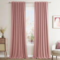 Guken 100% Blackout Curtains 102 Inch Length 2 Panels Set for Living Room Bedroom Back Tab Thermal Insulated Lack Out Linen Drapes Room Darkening Window Curtains 102 Inches Long, Ash Rose