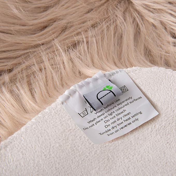 Ashler faux fur rug, Fluffy Shaggy Area Rug Ultra Soft 2.2 x 6 Feet Rectangle Fur Rug, Beige Fuzzy Rug Machine Washable Shag Rug, Nursery Decor Throw Rugs for Bedroom, kids room, Living Room