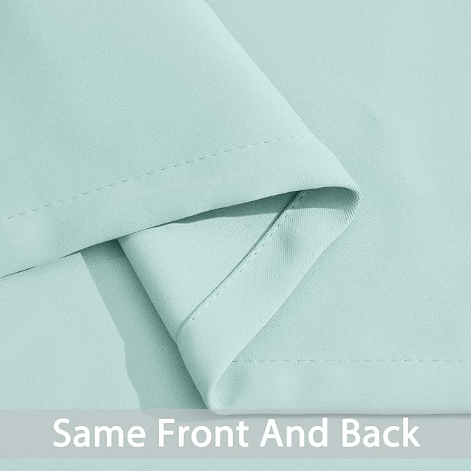 Yakamok Room Darkening Grommet Window Drapes Thermal Insulated Light Blocking Blackout Curtains for Bedroom(52Wx54L,Aqua,2 Panels)