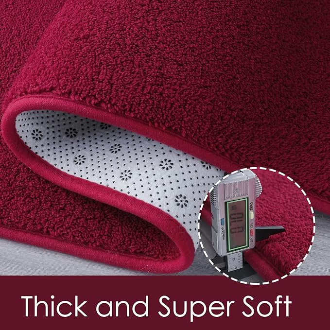 AROGAN Modern Shag Area Rug for Living Room, 5x7 Feet Washable Indoor Floor Carpet, Plush Memory Foam Bedside Rugs for Kids Girls Teens, Low Pile Decor, Wine Red