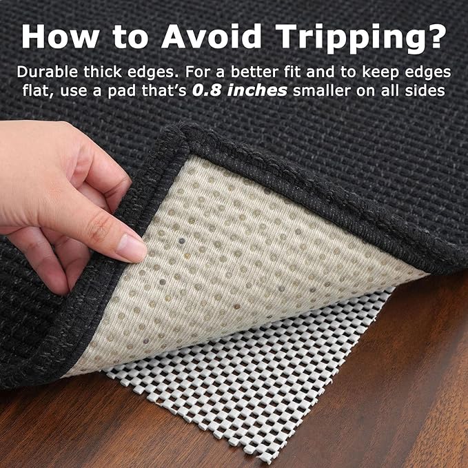 KOZYFLY Extra Long Runners for Hallways 3x18 ft Washable Kitchen Runner Non Slip Rubber Backed Hallway Rug Cotton Entryway Runner Rug Floor Carpet for Indoor Hall, Kitchen, Stair, Black/Dark Grey
