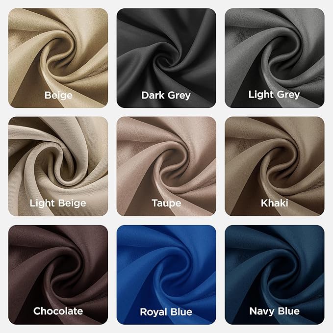 Joydeco Blackout Curtains 90 Inch Length 2 Panels Set, Thermal Insulated Long Curtains& Drapes 2 Burg, Room Darkening Grommet Drapes for Living Room Bedroom Window (W52 x L90 Inch, Dark Grey)