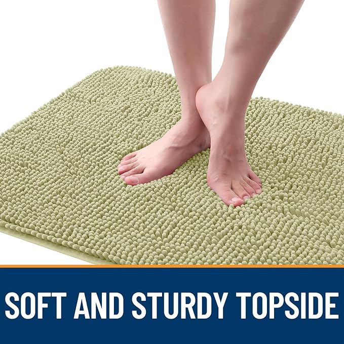 OLANLY Dog Door Mat for Muddy Paws 47x20, Absorbs Moisture and Dirt, Absorbent Non-Slip Washable Doormat, Quick Dry Chenille Mud Mat for Dogs, Entry Indoor Entryway Carpet for Inside Floor, Vanilla