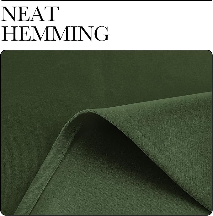 NICETOWN Room Darkening Dark Green Curtains for Windows, Grommet Thermal Drapes Window Treatments Sound Reducing for Bedroom/Living Room, W52 x L84, 2 Panels