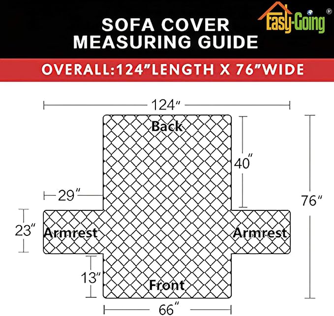 Easy-Going Reversible Couch Cover for 3 Cushion Couch Sofa Cover for Dogs Water Resistant Furniture Protector Cover with Foam Sticks Elastic Straps for Pet Cat (Sofa, Christmas Red/Ivory)