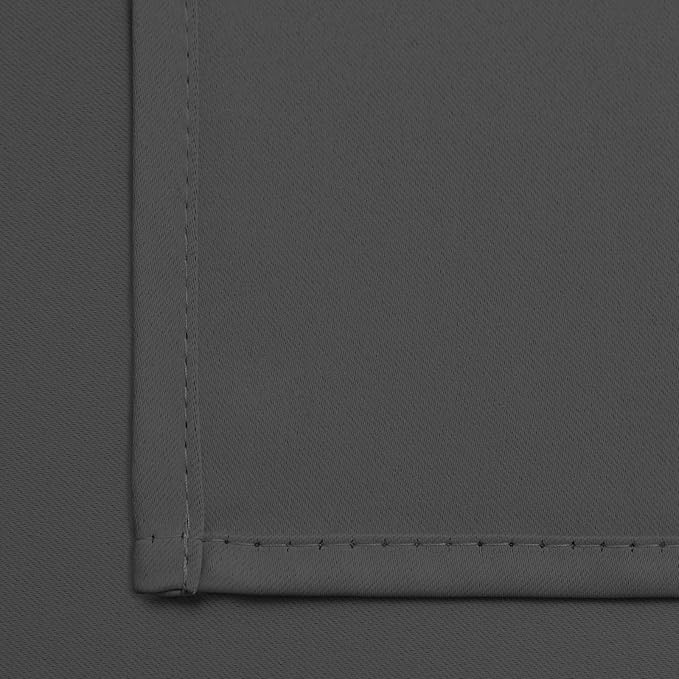 Yakamok Blackout Grey Curtains for Bedroom/Living Room Thermal Insulated, 52" Wide x 63" Long Each Panel,Grommet Top (Set of 2 Panels, Charcoal Grey)