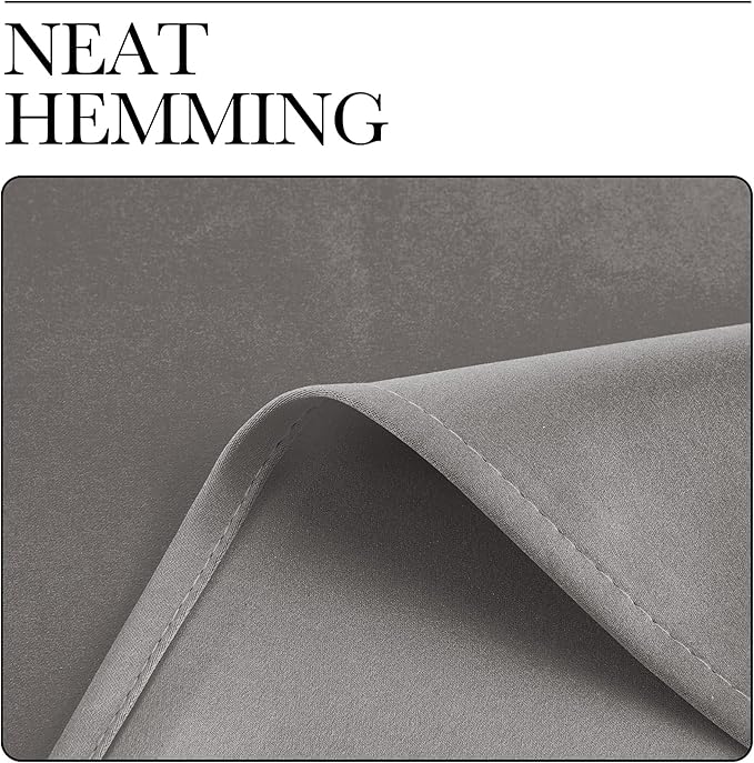 NICETOWN Chrome Gray Blackout Curtains 84 inches Long for Bedroom, Grommet Thermal Insulated Light Blocking Window Treatments for Living Room, W52 x L84, 2 Panels