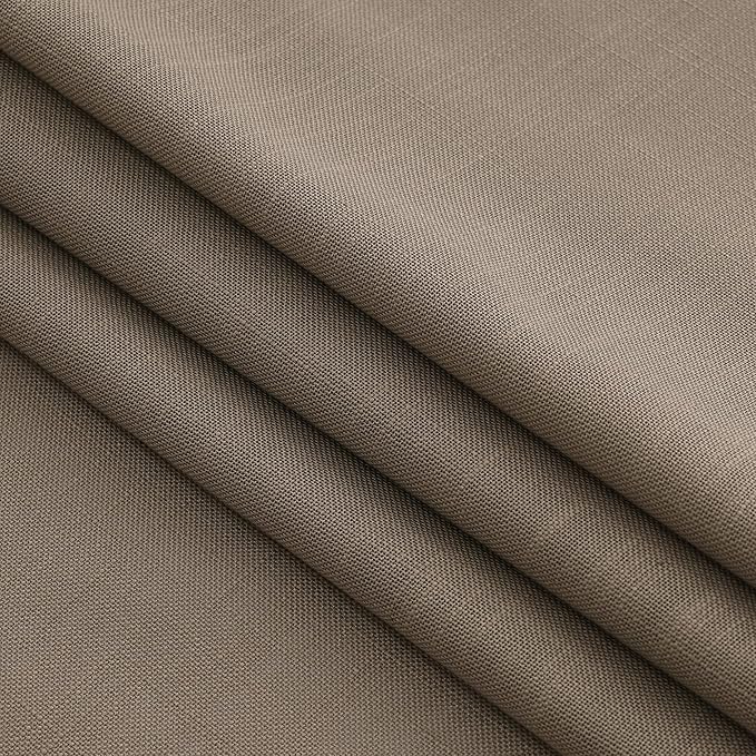 Dark Taupe Flax Linen Curtains 90 Inches Long for Bedroom 2 Panels Back Tab Loop Pocket Privacy Neutral Semi Sheer Curtains Country Rustic Farmhouse Light Filtering Drapes for Living Room 40x90