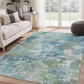 Area Rugs 5x7 for Living Room Bedroom, Modern Abstract Machine Washable Rug, Large Soft Low Pile Floor Carpet with Non Slip Backing for Dining Room, Blue Green