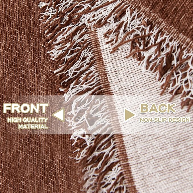 MYSKY HOME Couch Cover for Dogs Washable Couch Covers Couch Covers for Sofa Couch Cover 2 Cushion Sofa Non Slip Dogs Furniture Protector with Tassels Chenille Sofa Covers for Pets, 71"x102", Chocolate