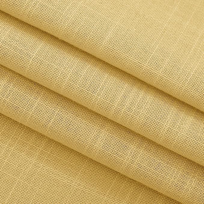 Gold Curtains for Living Room Back Tab Modern Farmhouse Semi Sheer Curtains 84 inches Long 2 Panels Set Muted Neutral Window Curtain for Dining Room Bedroom 52x84