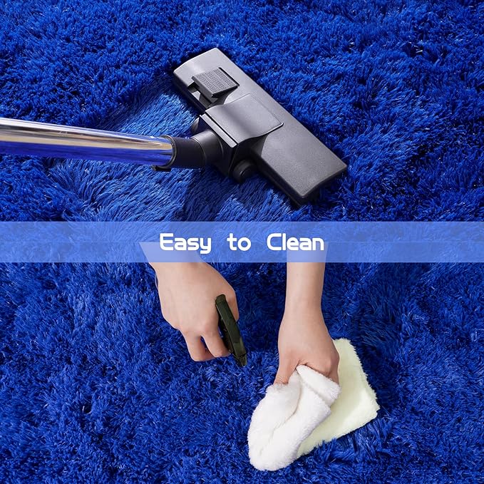 Pionblank Large Area Rug for Living Room 10x14, Fuzzy Modern Shag Rug, Fluffy Plush Non Slip Soft Furry Carpet for Bedroom Kids Room Nursery Teens Dorm Home Decor, Royal Blue